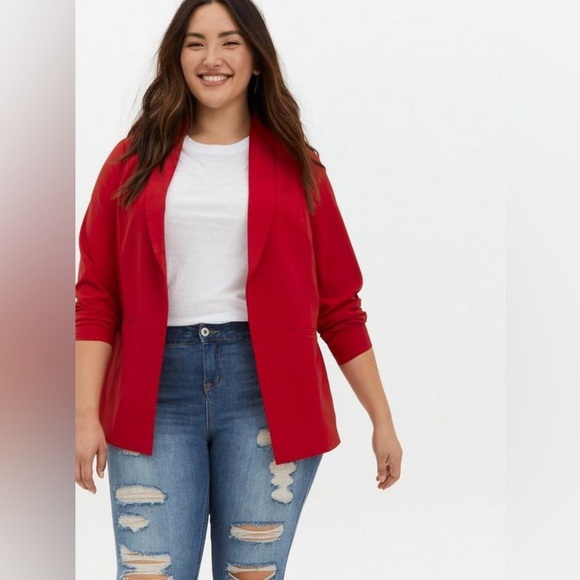 Torrid Open Front Blazer Jester Red - Size 4X - Picture 1 of 10